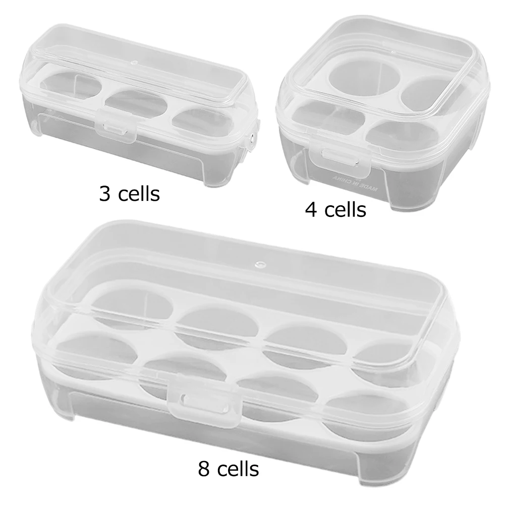 3/4/8 Grids Egg Holder Shockproof Kitchen Container Case Organizer for Outdoor Camping Picnic Portable Egg Storage Box 5