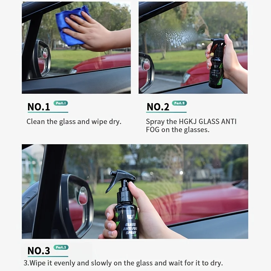 OZS 50Ml Car Windshield Anti Fog Spray Anti-Fog Rearview Mirror Spray For  Car Fogging Resistant Condensation Protection 