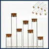 1X 4ml 5ml 8ml 10ml 12ml 17ml 20ml 25ml 28ml 30ml 40ml Small Glass Test Tube With Cork Stopper Storage Glass Bottles Jars Vials 2