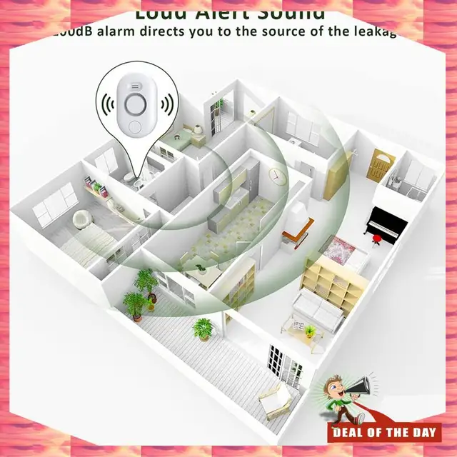 24-Hour Delivery Water Leak Detector Sensor Alarm: Home Water Flooding Monitor Smart Sink Overflow Monitoring Warning For Baseme 2