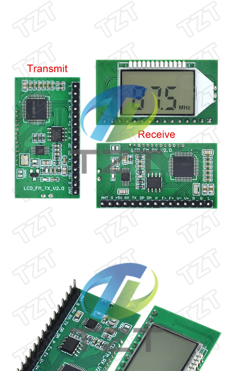 87-108 MHZ Digitales FM-Empfängermodul Funksender Drahtloses Mikrofon Stereoplatine Digitale Rauschunterdrückung LCD-Display – Detail 13