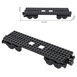 Creative Train Base Wheel Carriage Building Blocks - DIY Kids' Christmas Gift Set (Black - 4)