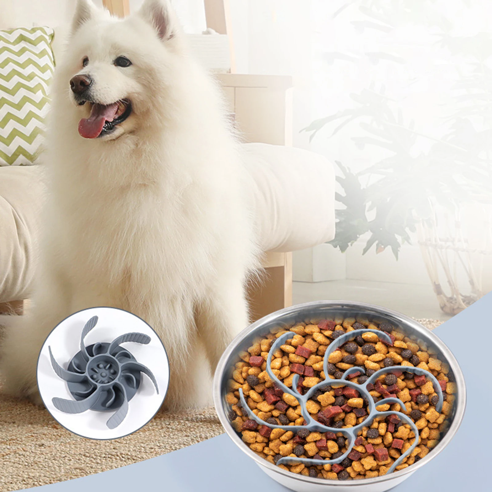Slow Feeder Dog Bowl Insert Choking Prevention Slow Feeding Bowl dium Breed Large Sized Dog 4