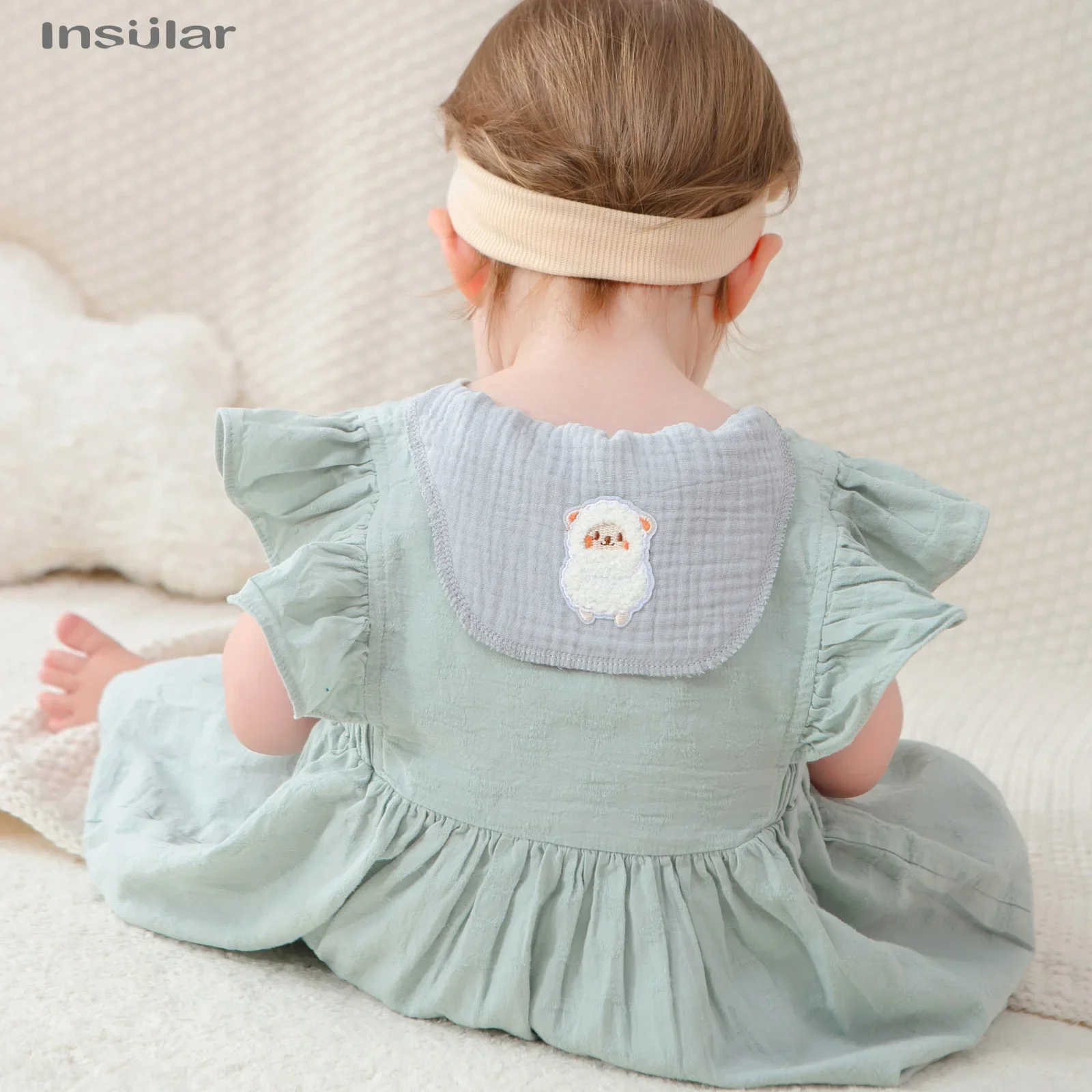 4 Layers Muslin Baby Sweat Towel Gauze Wipe Sweat Back Cotton Baby Stuff Kids Security Perspiration Absorption Infant Wash Cloth