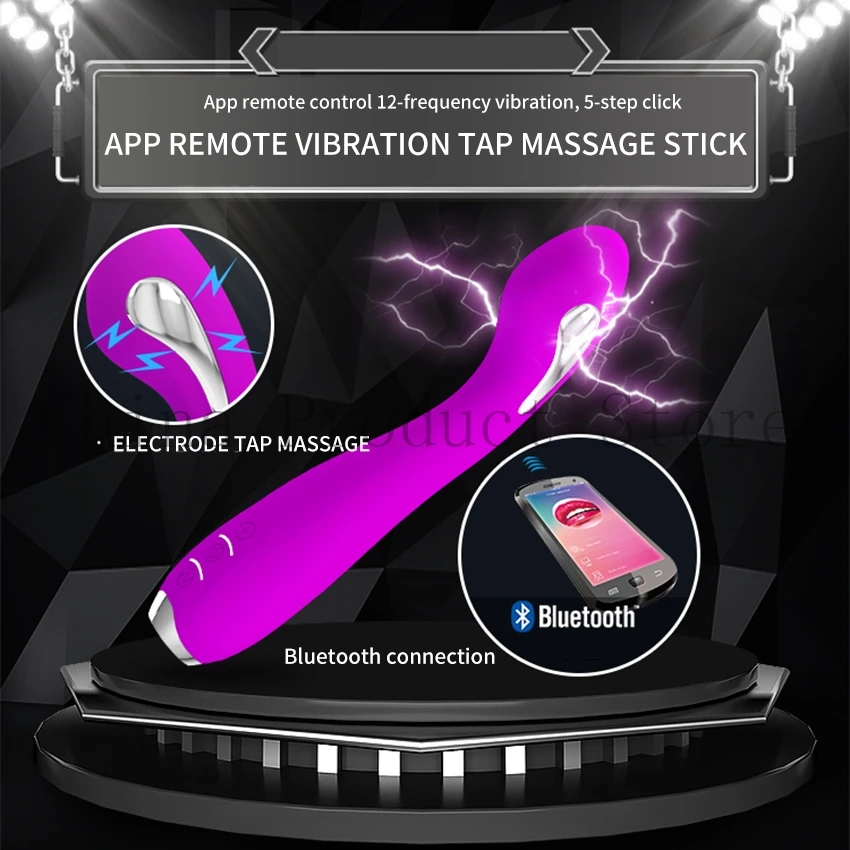 Funzioni di vibrazione 12 Donne V 5 Stimolazione di scosse elettriche Giocattolo del sesso femminile APP mobile Remot_voghion.com