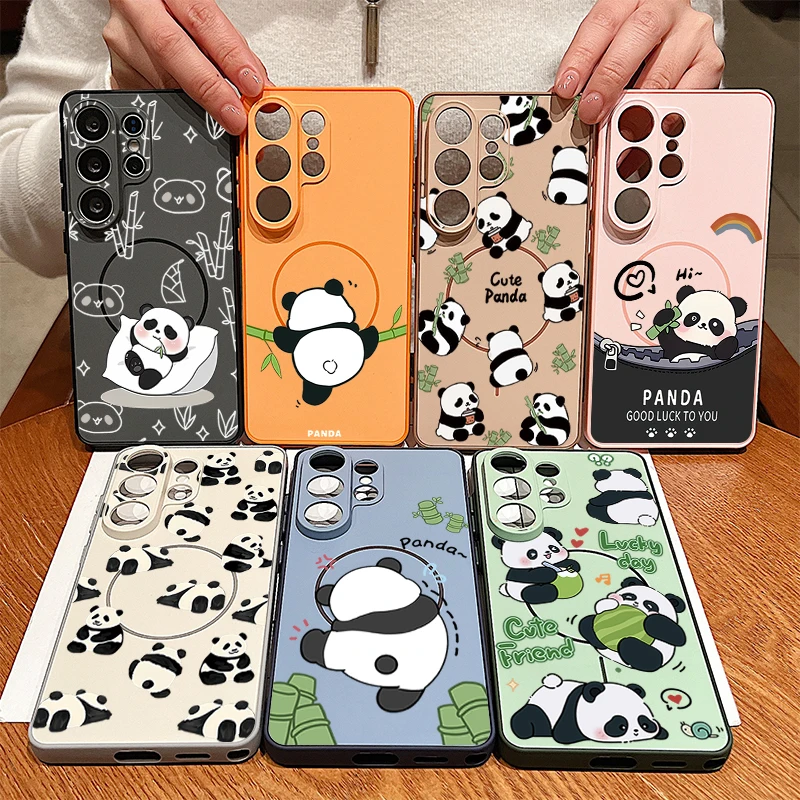 Magnetic Cute Panda Pattern Phone Case Cover