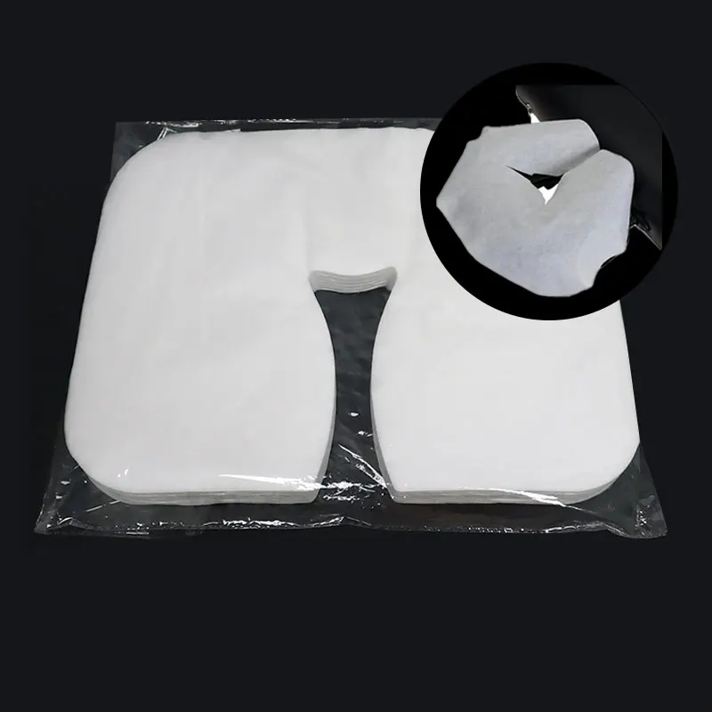 100Pcs Disposable Non-Woven Headrest Pillow Paper Beauty Spa Salon Bed Table Cover Massage Face Cradle Table Head Rest Covers 2