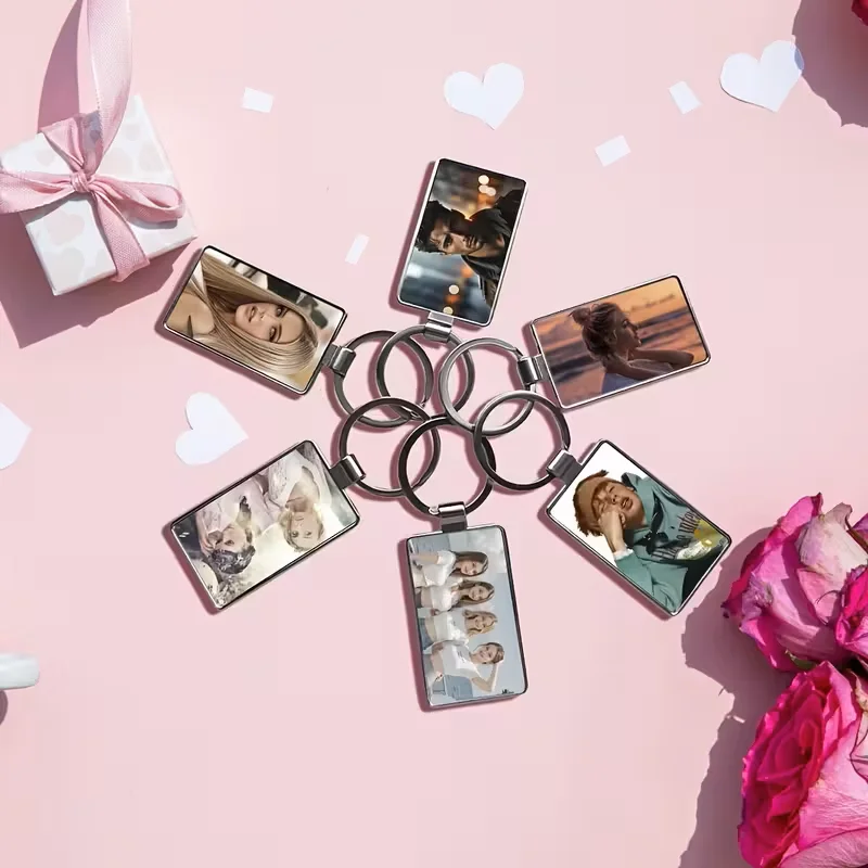 Customisable Double-Sided Rectangular Keychain - Personalized Gift with Images or Text