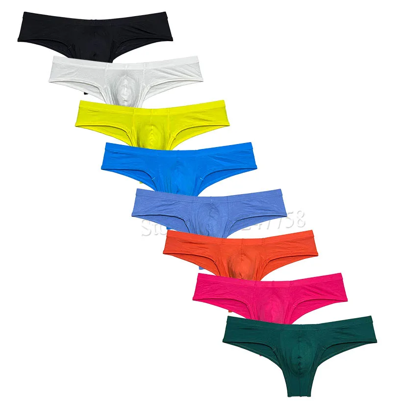 Sexy Modal Mini Bikini Boxer Briefs Men's Underwear Comfy Enhance Pouch Bokserki