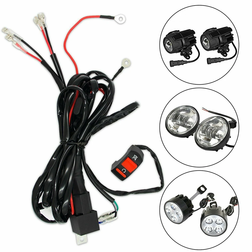 Motorcycle Fog Light Wiring Harness Led Lamp Headlamp Refit Switch