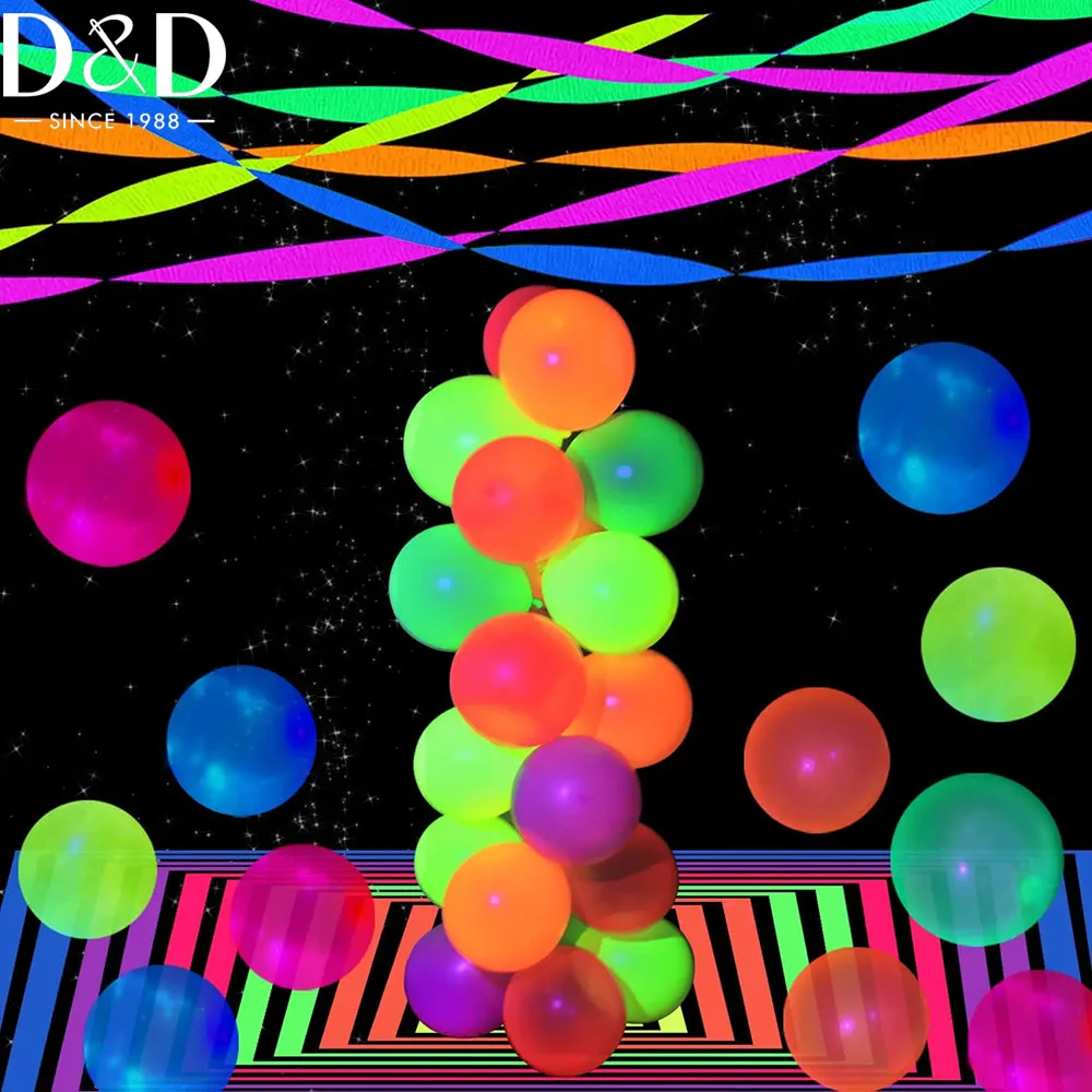 

D&D 25M 4.5cm UV Reactive Fluorescent Neon Paper Streamers Glow Party Neon Streamer Decorations Luminous Blacklight Party