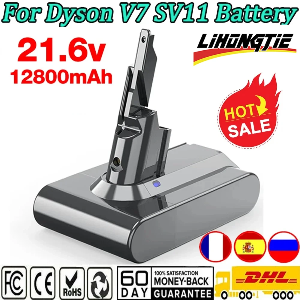 

NEW 128000mAh For Dyson V7 SV11 Battery Absolute Animal Fluffy Replacement Battery Dyson V7 SV11 Handheld Vacuum Cleaner Battery