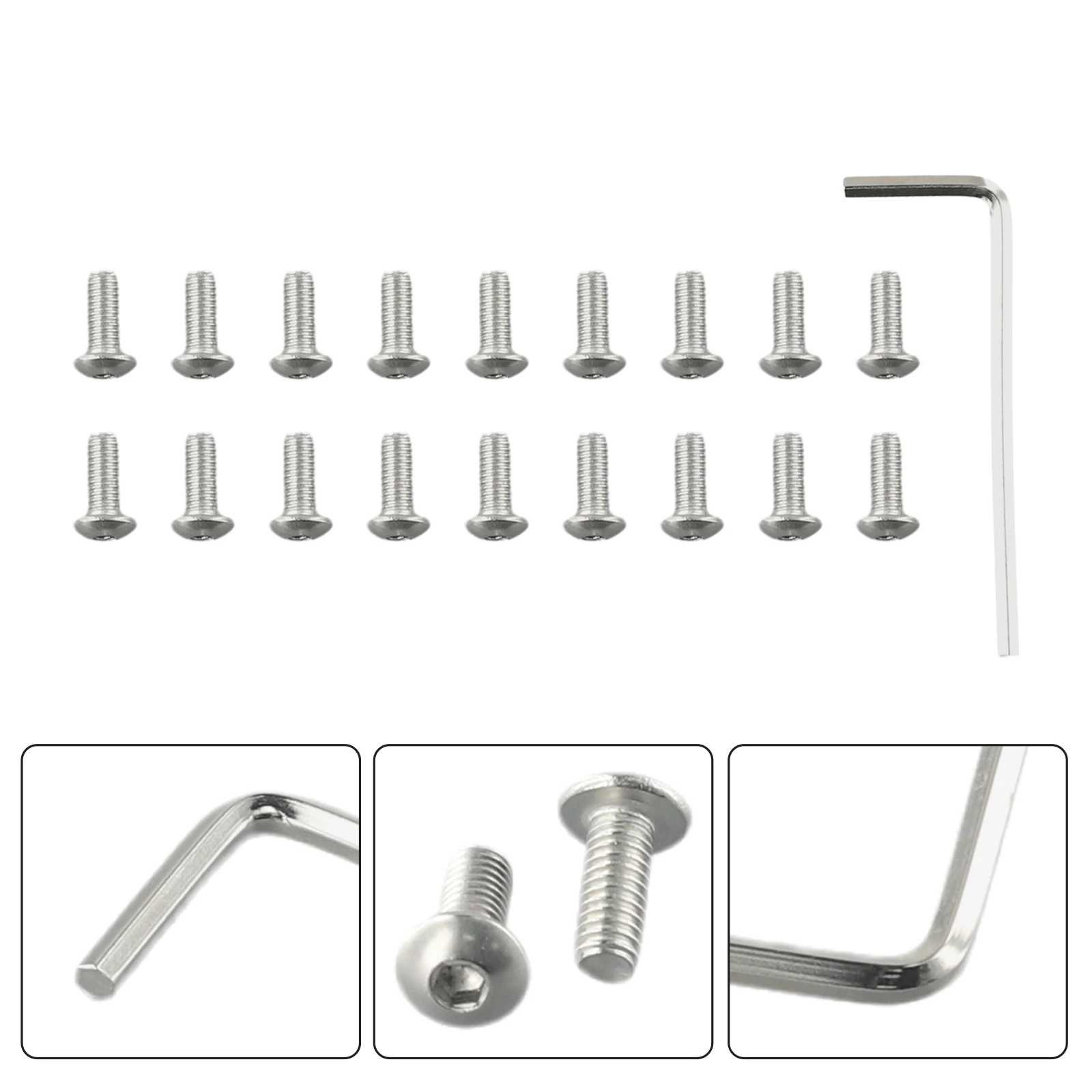 Stahlschrauben-Set mit 18 Stück für die untere Abdeckung des Elektrorollers, passend für NINEBOT Max G30, 10 x 4 mm, Ersatz-Hardware-Kit – Detail 4
