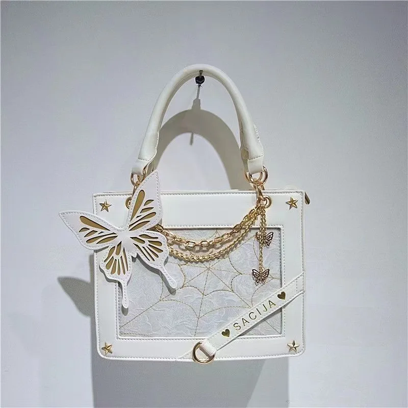 Maze Butterfly Original Pain Bag Special Tote Girl'S One Shoulder Crossbody Lolita Gothic Spider Web Dark Series Bag