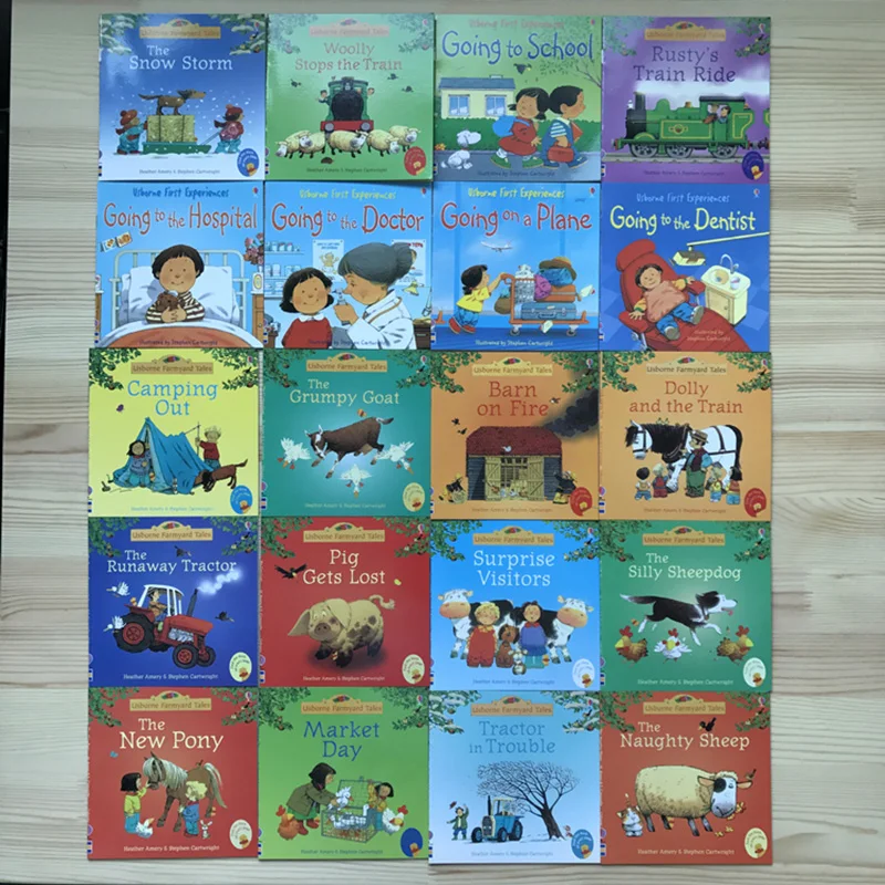 20Books/set 15X15Cm Kids Usborne Picture Books for Children Baby Famous Story English Child Book Educativo Infantil