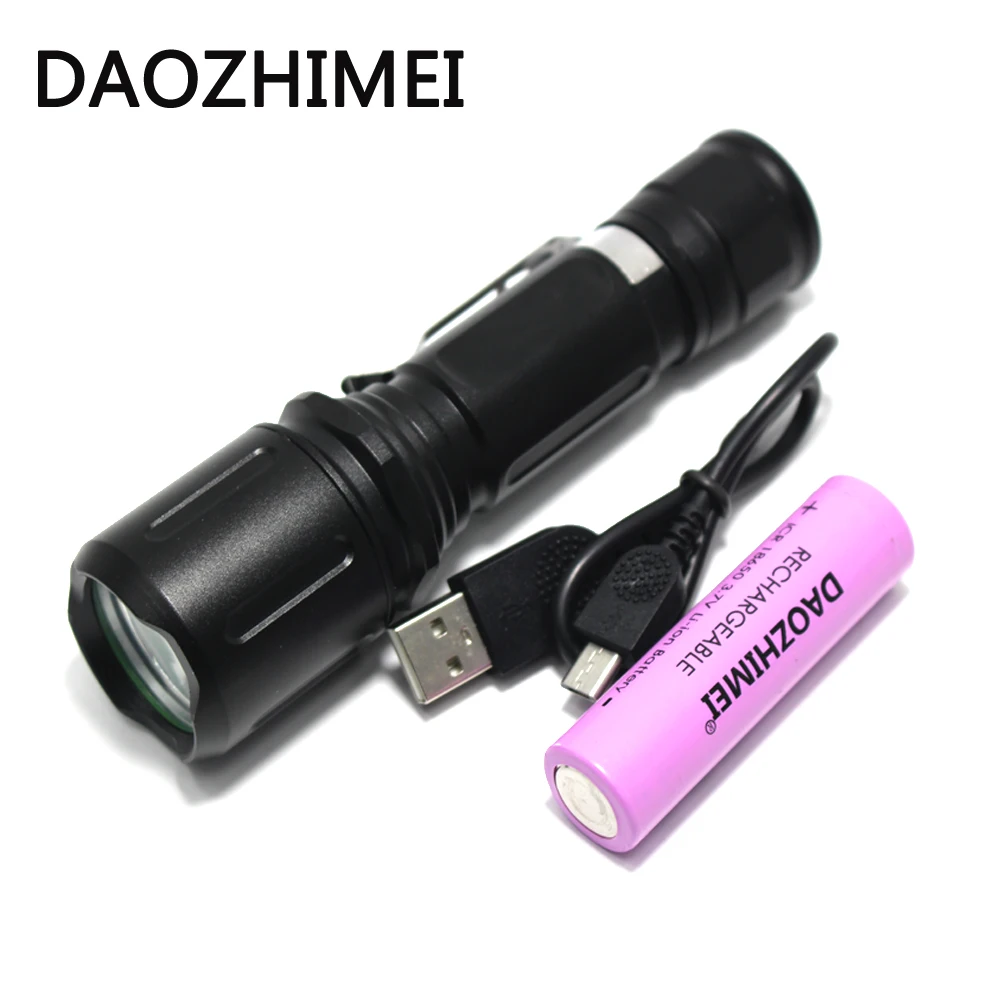 

Светодиодный фонарик XM-L L2, 5000 лм, USB, 3 режима, охотничий фонарик, фонарик, велосипедный фонарь, фонарь + аккумулятор 18650 + USB кабель