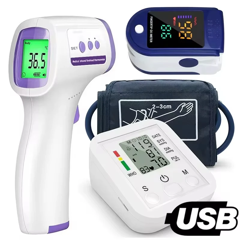 Blood Pressure Monitor AJC Portable Health Care Pulse Meter BP Monitor Automatic Digital Arm Blood Pressure Monitor Tonometer Meter Sphygmomanometer