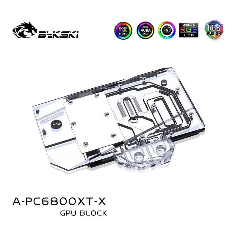 Powercolor Copper Bykski Water Block for PowerColor AMD Radeon RX 6800XT Red Dragon GPU ...