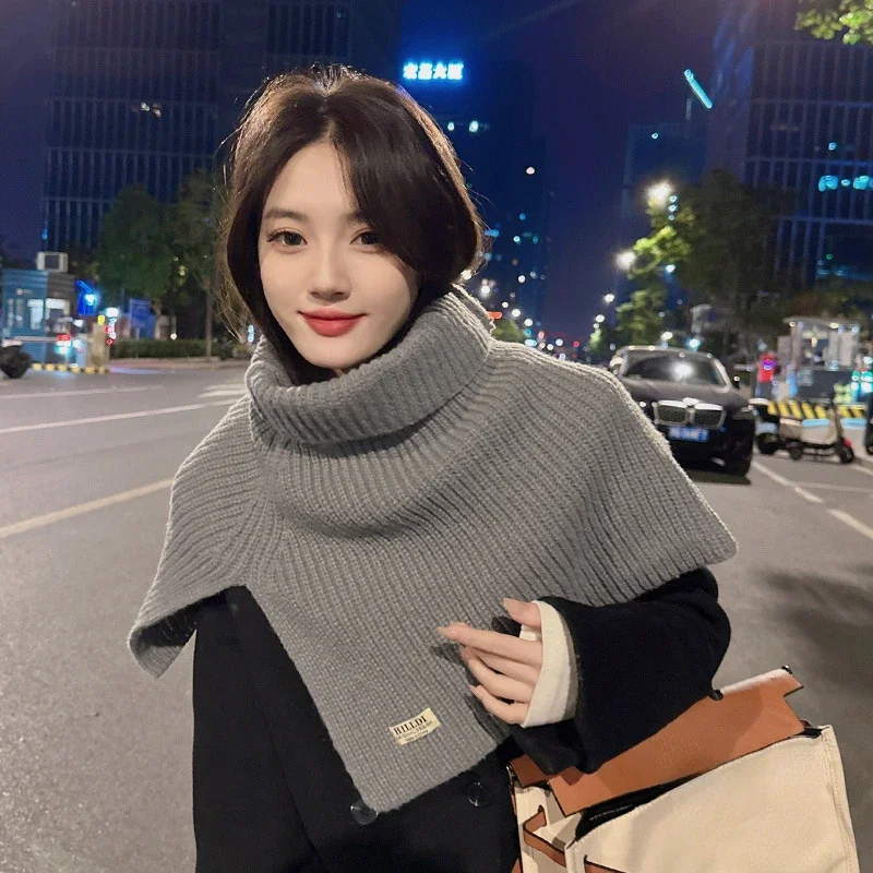 

Solid Knitted Women Winter Ring Scarf Design Fashion Soft Keep Warm Neckerchief Korean Style Woolen Yarn Collar Scarves Muffler