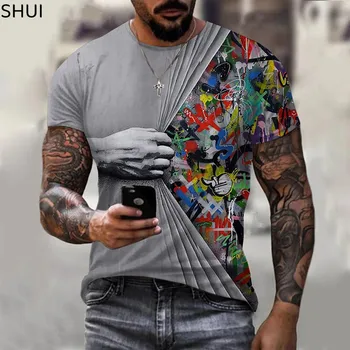Hip Hop Black Soul Street Men's T-shirt Ghost Claw Harajuku Summer Short Sleeve 3D Printing Fashion Loose Top корейская одежда 1