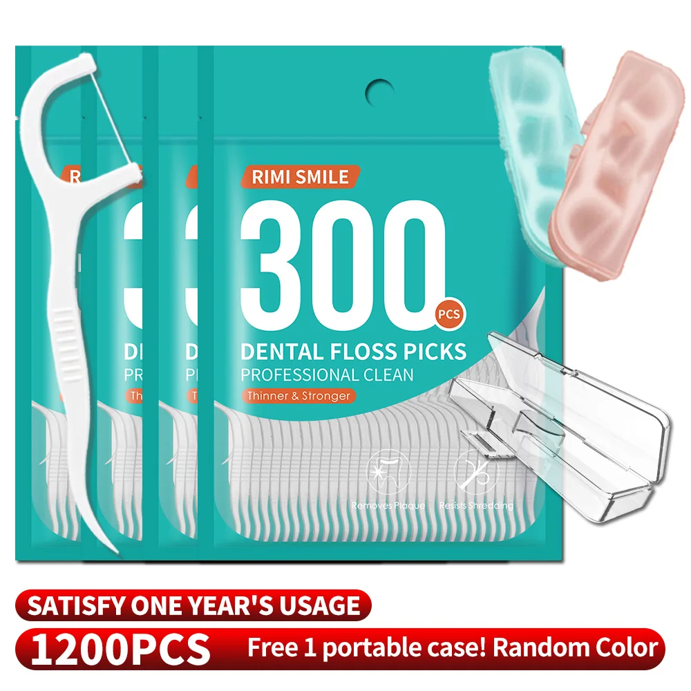300/600/1200PCS dental floss stick, interdental brush - (comes with 1 dental floss box) - suitable for oral hygiene and dental
