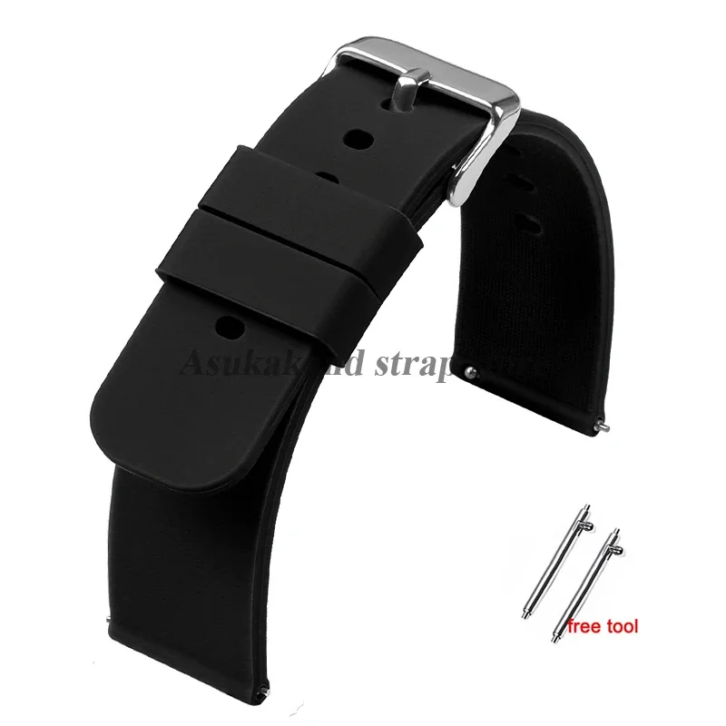 Versatile Quick-Release Silicone Sport Watch Strap - Multiple Sizes