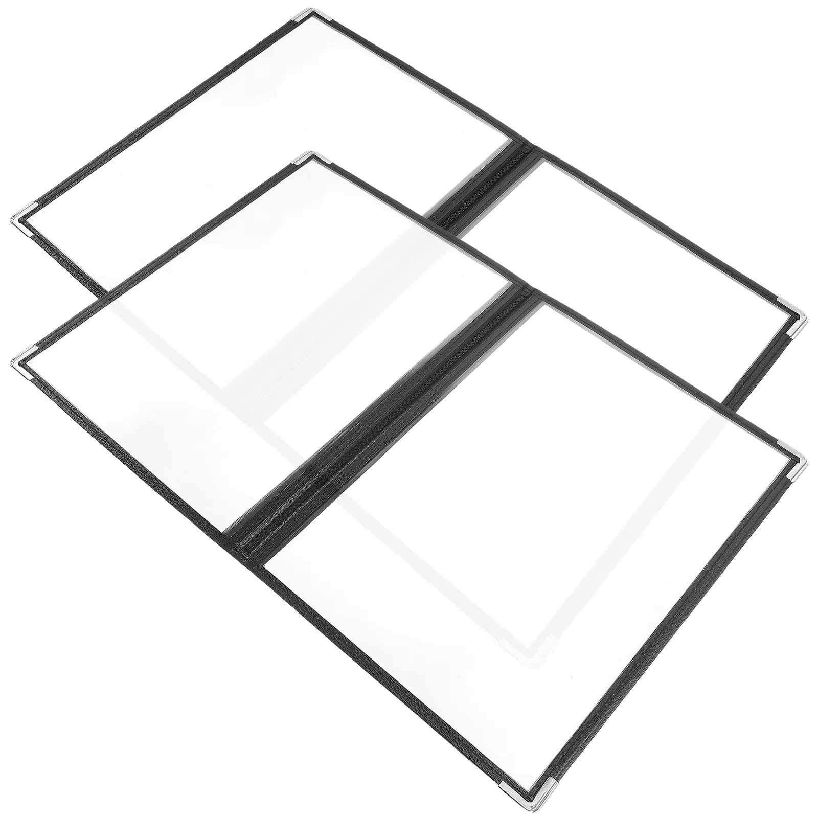 2Pcs 투명 루스리프 메뉴 커버 레스토랑 카페 주방 메뉴 보호용 PVC 바인더 둥근 모서리 간편한 청소 플랫