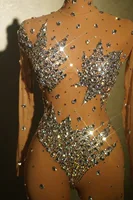 Sparkly Diamonds Halloween Jumpsuit Women Performance Dancer Costume Mesh Stretch Rompers Party Celebrate Outfit Stage Club Wear - Image 4
