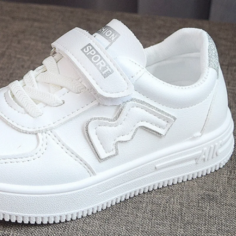 New children's small white shoes spring and autumn breathable net surface for primary school students net shoes board shoe