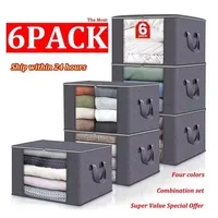 Large Capacity Clothes Storage Bag Foldable Dustproof Blanket Cotton Quilt Storage Containers for Organizing Bedroom Closet Bag 2