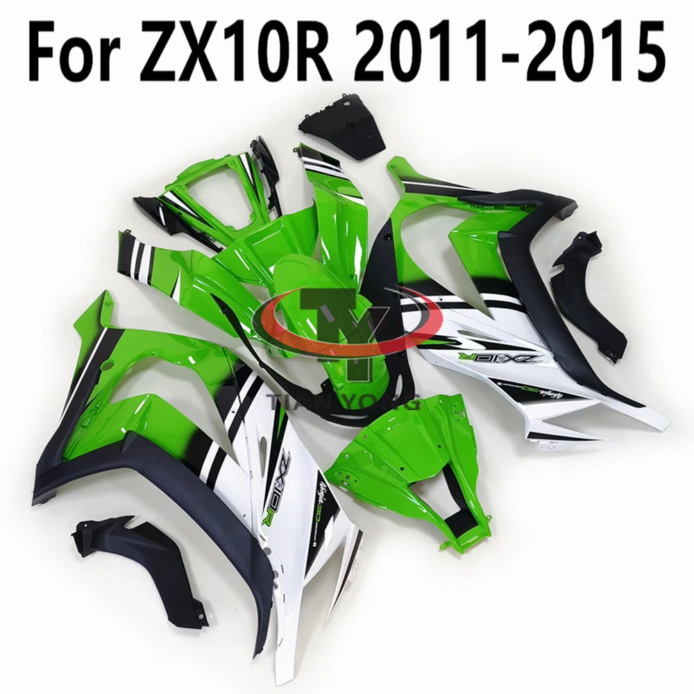 

For Kawasaki ZX10R Bodywork Cowling Green White Gradient Printing ZX10 R ZX 10R 2011 2012 2013 2014 2015 Full Fairing Kit