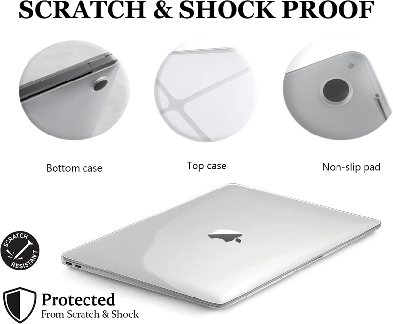 Crystal Clear Laptop Case for Macbook Air 13.6 M4 15 M3 Hard Cover Mac Book...