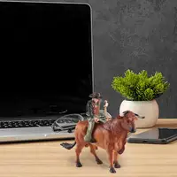 Cowboy Riding Bull Figurine Simulated Wild Spanish Bullfighter Cattle Model Rodeoes Collection Playset Preschool Science 2