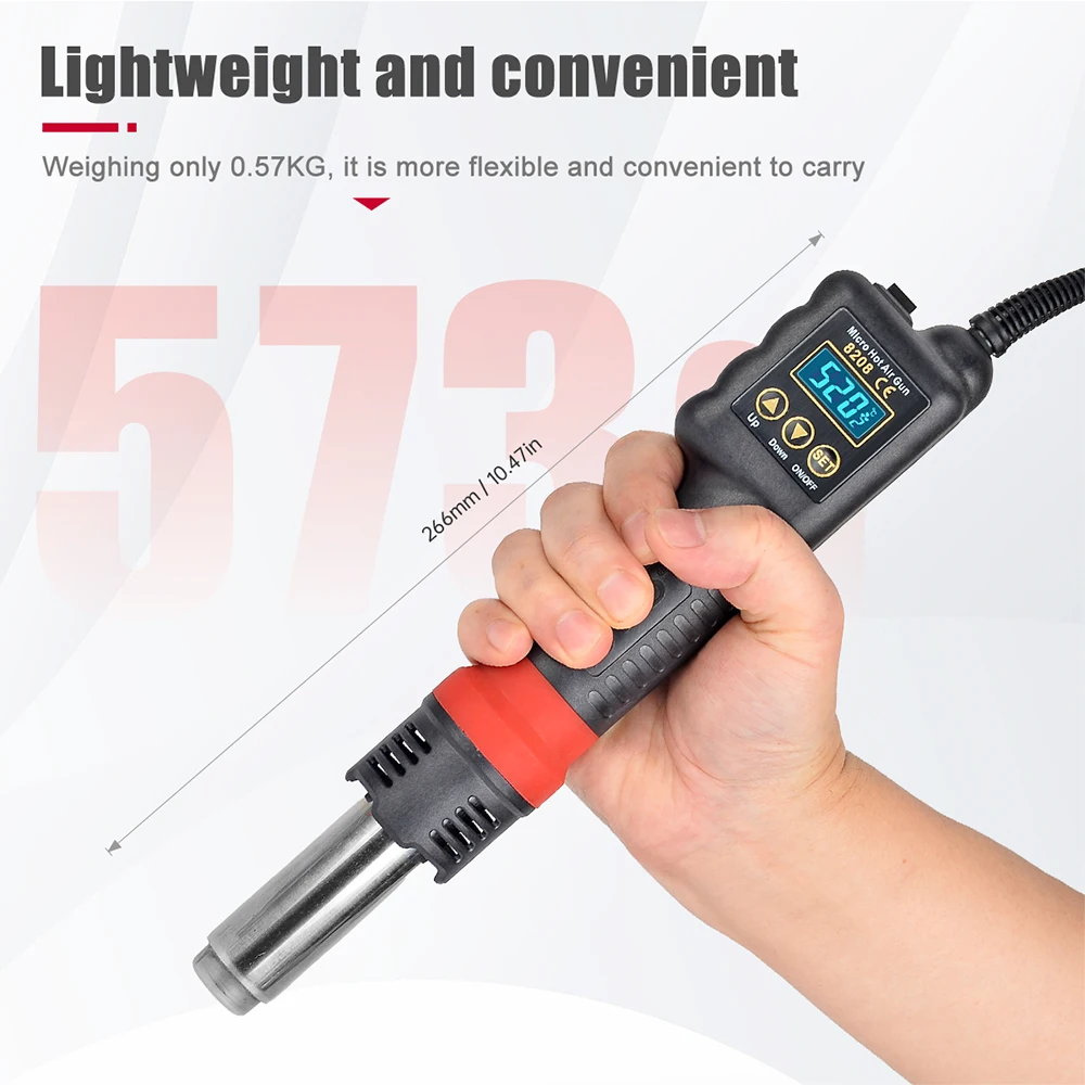 JCD Micro Hot Air Gun 8208 750W Soldering Welding Rework Station LCD Digital Display All-in-one Heat gun BGA IC Solder Tools 3