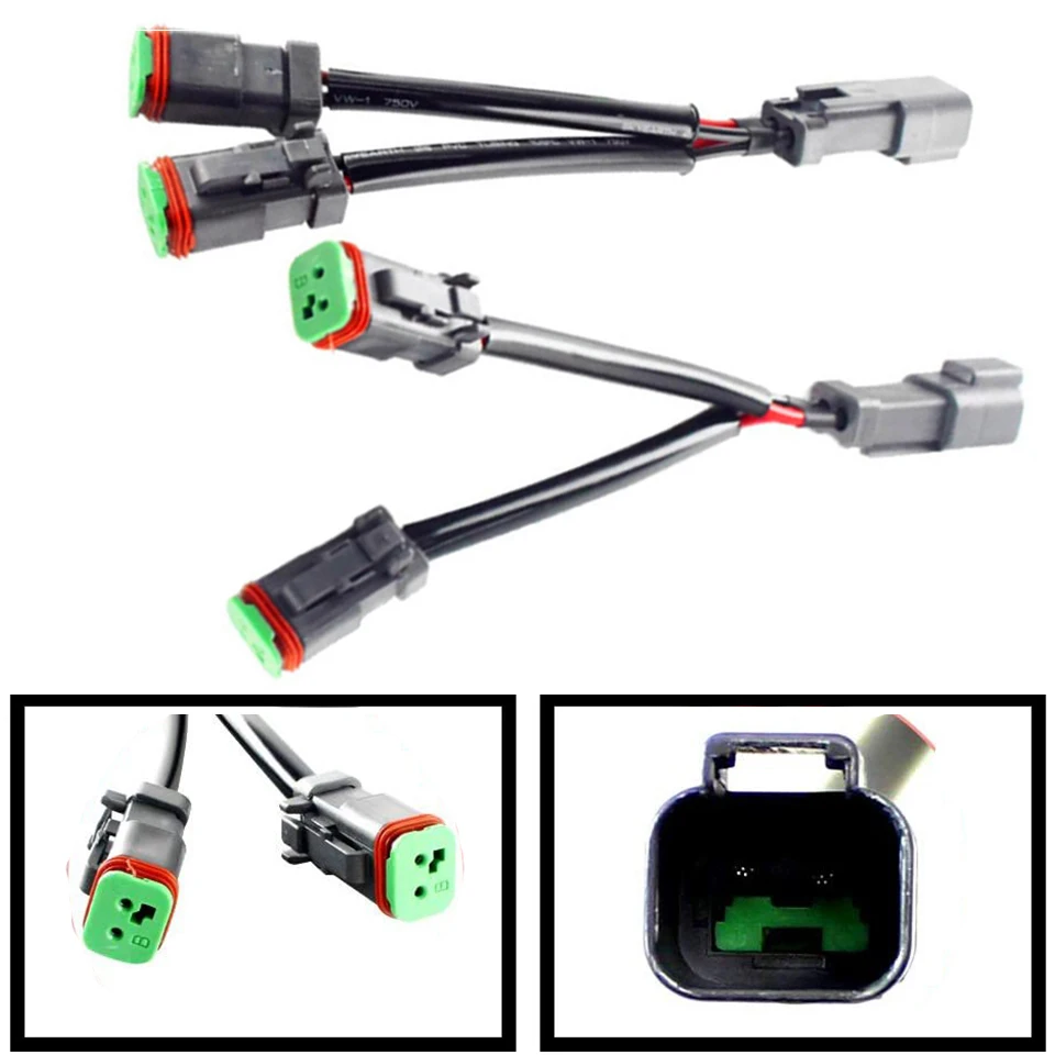 2 Pezzi A Forma Di Y Doppie Uscite Deutsch Dt Dtp 2 Pin Adattatori Per Cablaggio Connettori Splitter Per Lavoro A Led Pod Light Led Light Bar