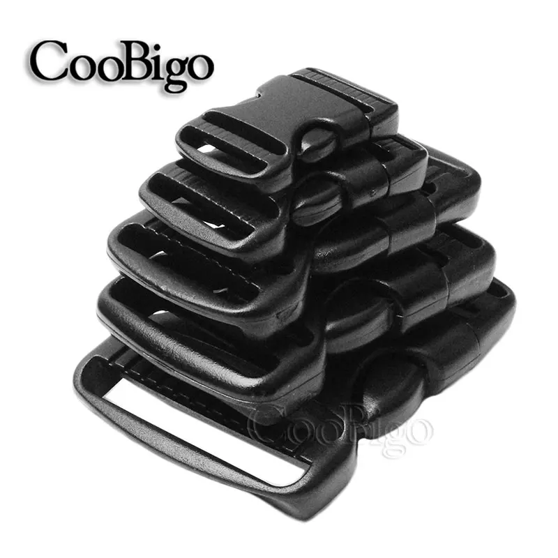 3/4 Inch Plastic 3-Way Side Release Buckle Black