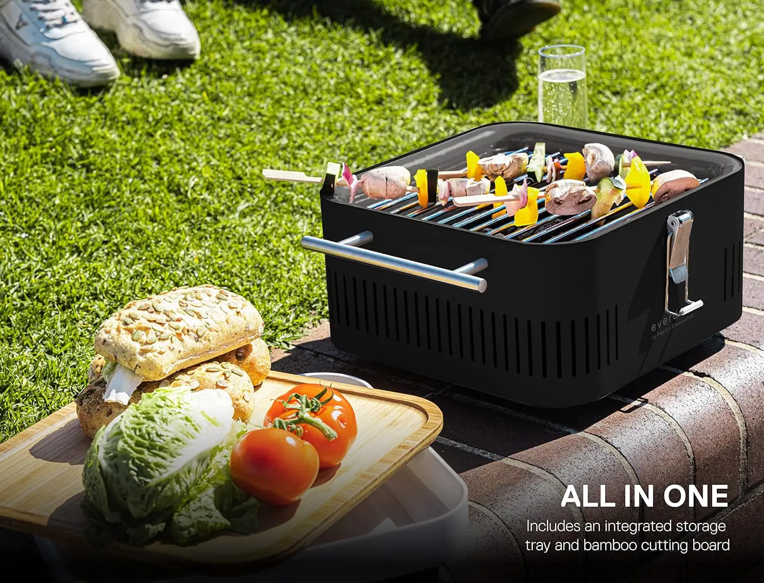 Portable Charcoal Grill, Tabletop BBQ, Perfect Tailgate, Beach, Patio, or Camping Grill, Lightweight & Compact Sma 3