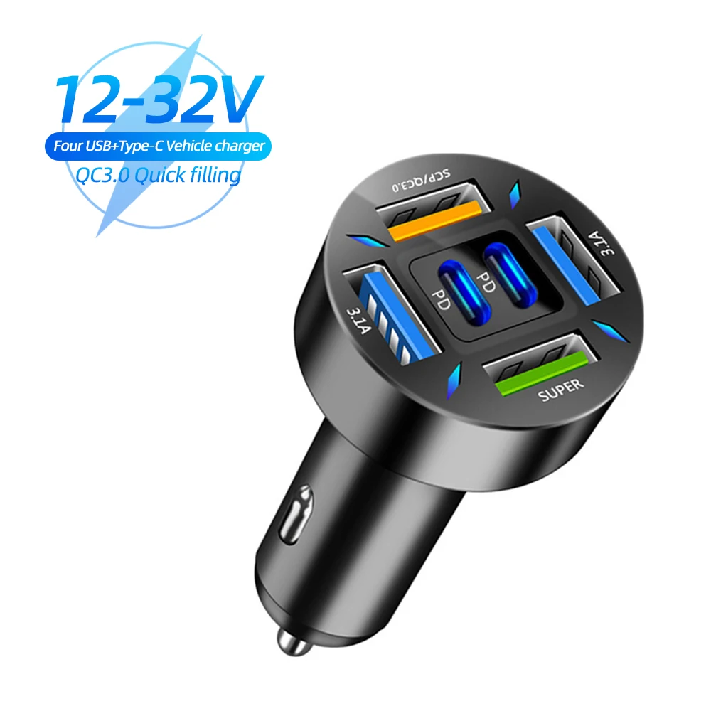 

Автомобильное зарядное устройство с двумя USB-портами QC3.0, адаптер для отвода тепла, прочный универсальный прикуриватель для мобильных телефонов, автомобильные аксессуары