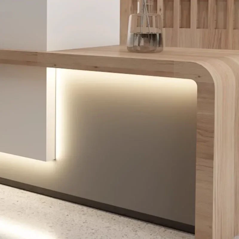 Home Counter Advisory Reception Desk Modern Barbershop Lighting Accessories Simple Cashier Table Gym Theke Rezeption Beauty