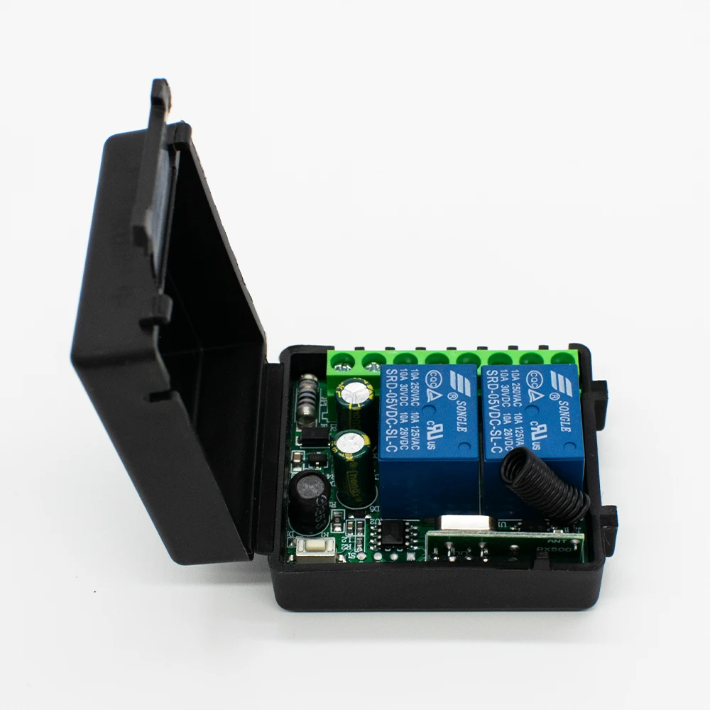433MHz rf Remote Control DC 12V 24V 220V 2CH Relay Receiver for universal Garage Door Light LED Fanner Motor Signal transmission 5