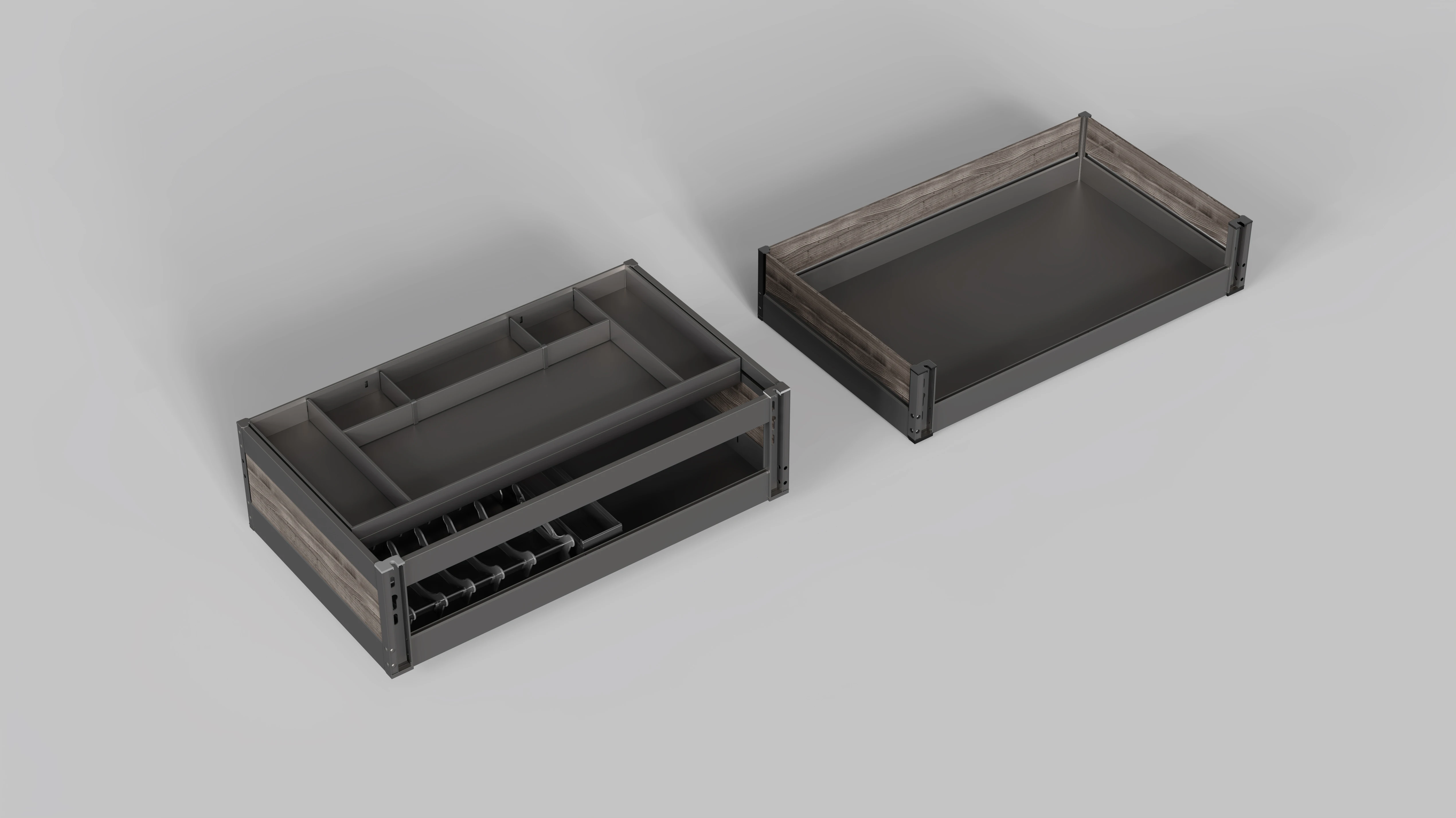Modern Stainless Steel 2-Shelf Drawer Basket For Kitchen Cabinet Storage Easy Installation