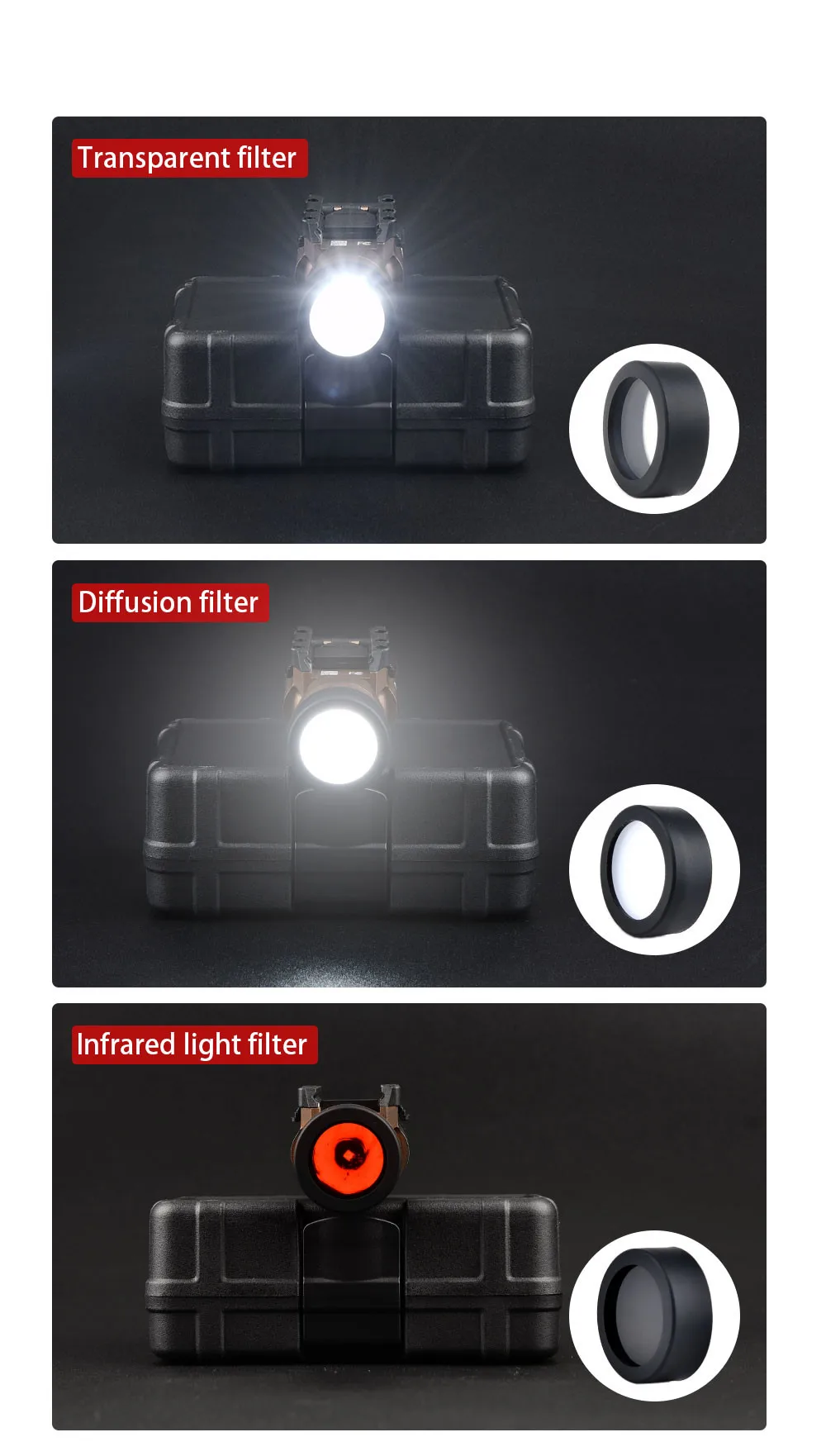 WADSN Taktischer M300 M600 X300 X400V Schutz für Jagdlicht LED-Taschenlampenabdeckung Maßgefertigter Linsenschutz 25,4MM 28MM 30MM 26mm – Detail 5