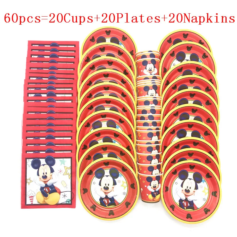 

Disney Red Mickey Mouse Theme Kids Birthday Party Paper Cup Plate Napkin Event Party Baby Shower Paper Tableware Set Supplies