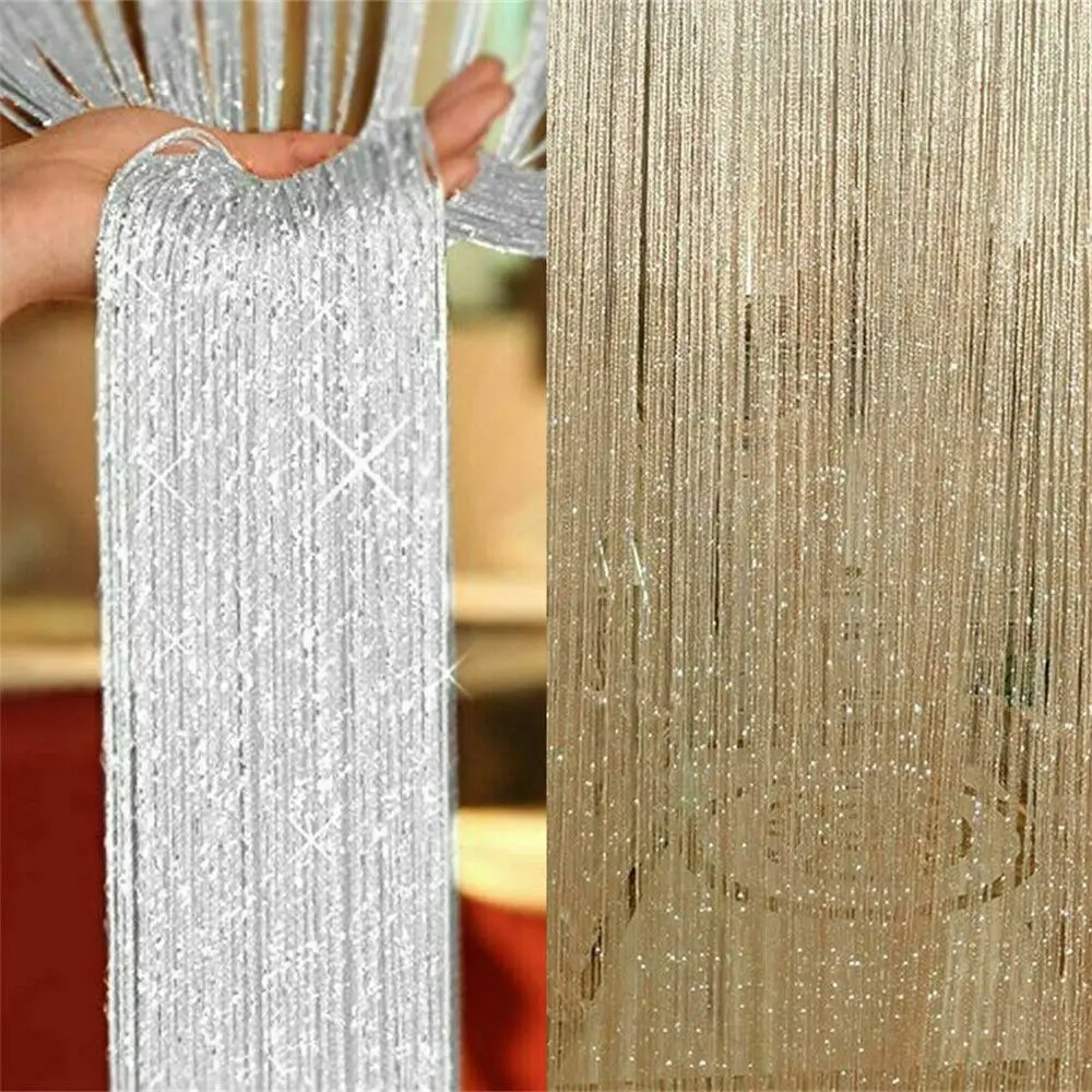 Beaded String Curtain Panels for Doorway or Room Divider - Elegant Fly Screen Net
