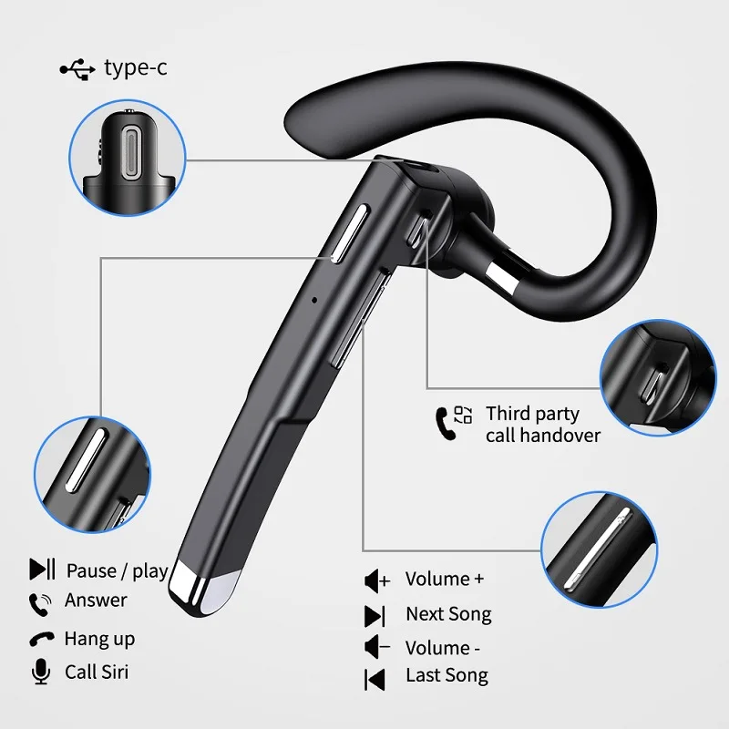 Wireless Headphones Micro Bluetooth Bussiness Headset Fone De Ouvido Audifonos Con Microfono Auriculares Inalambicos Earphones