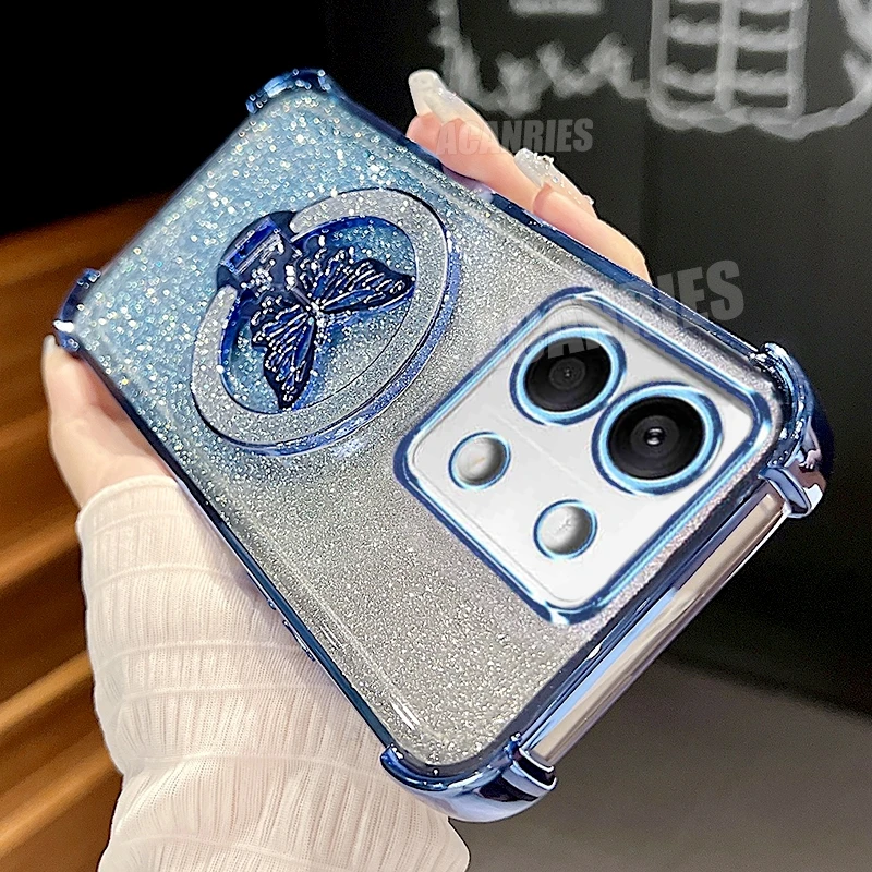 Plating Butterfly Holder Silicone Stand Case