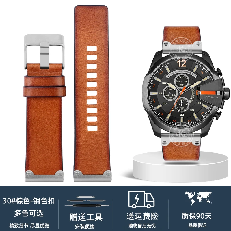 Quality Genuine Retro Leather Watchband for Men – Vintage Italian Leather Strap 22mm, 24mm, 26mm
