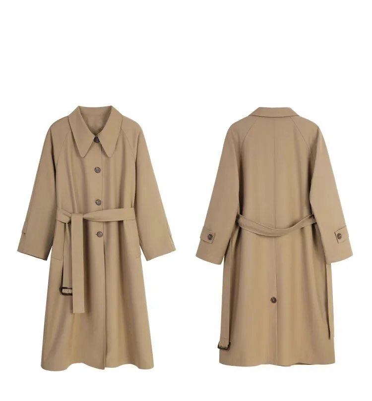 

Women's Clothing Loose casual mid-length windbreaker jacket Autumn Winter New 168