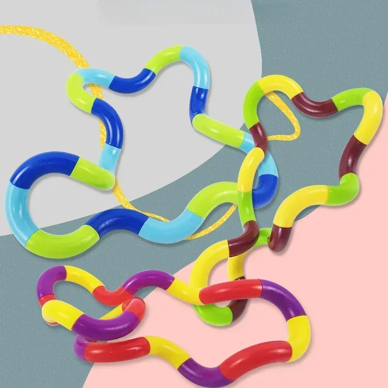 Rainbow Circle Rope Twist Fidget Toys Autism Therapy Kids Adults Stress Anxiety ADHD Decompression Multicolored Rainbow Circle 3