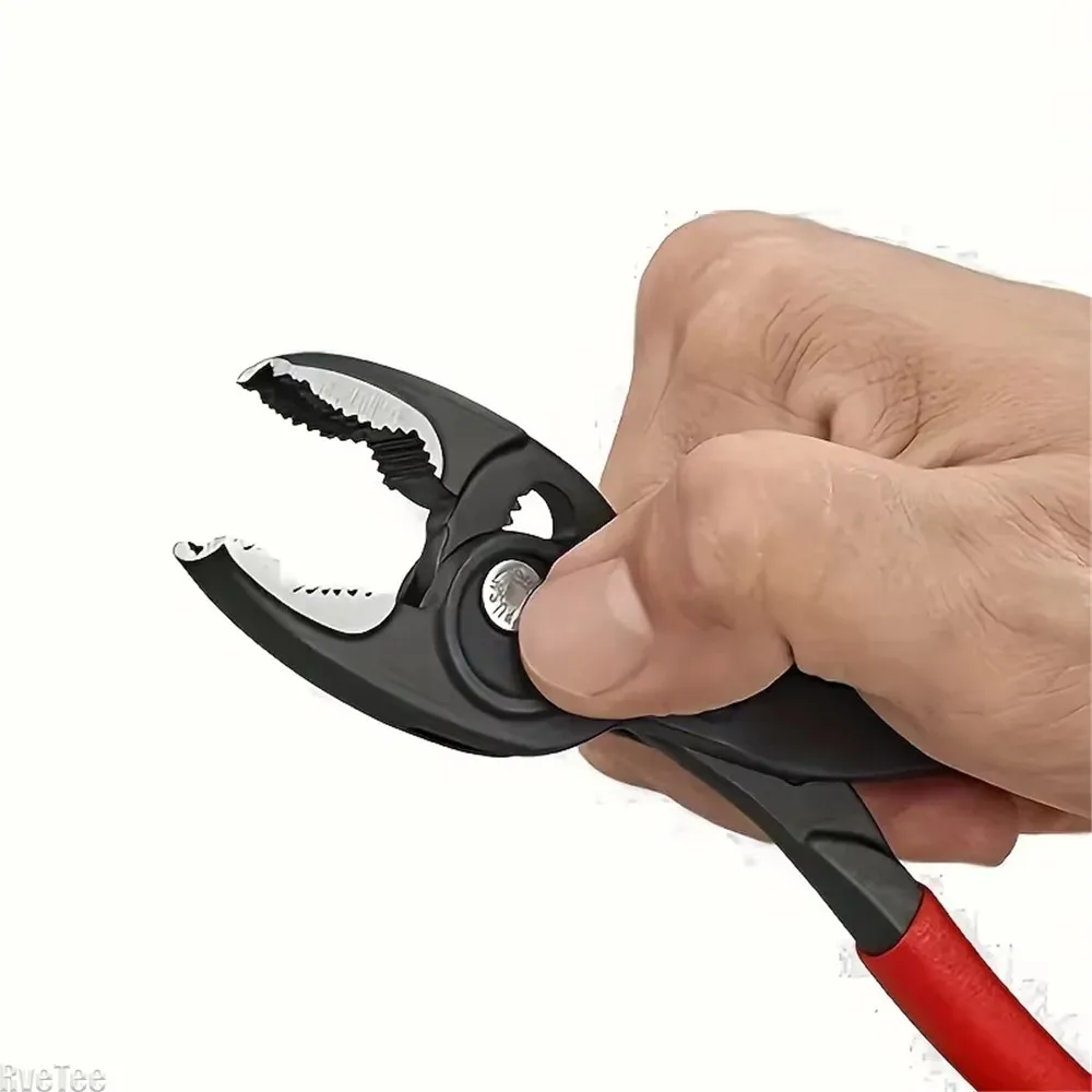 8-Inch Snap-Ring Pliers Stainless Steel Multi-Function Quick Adjust Home Repair Pliers Large Opening Pipe & Wire Hand Tool 5